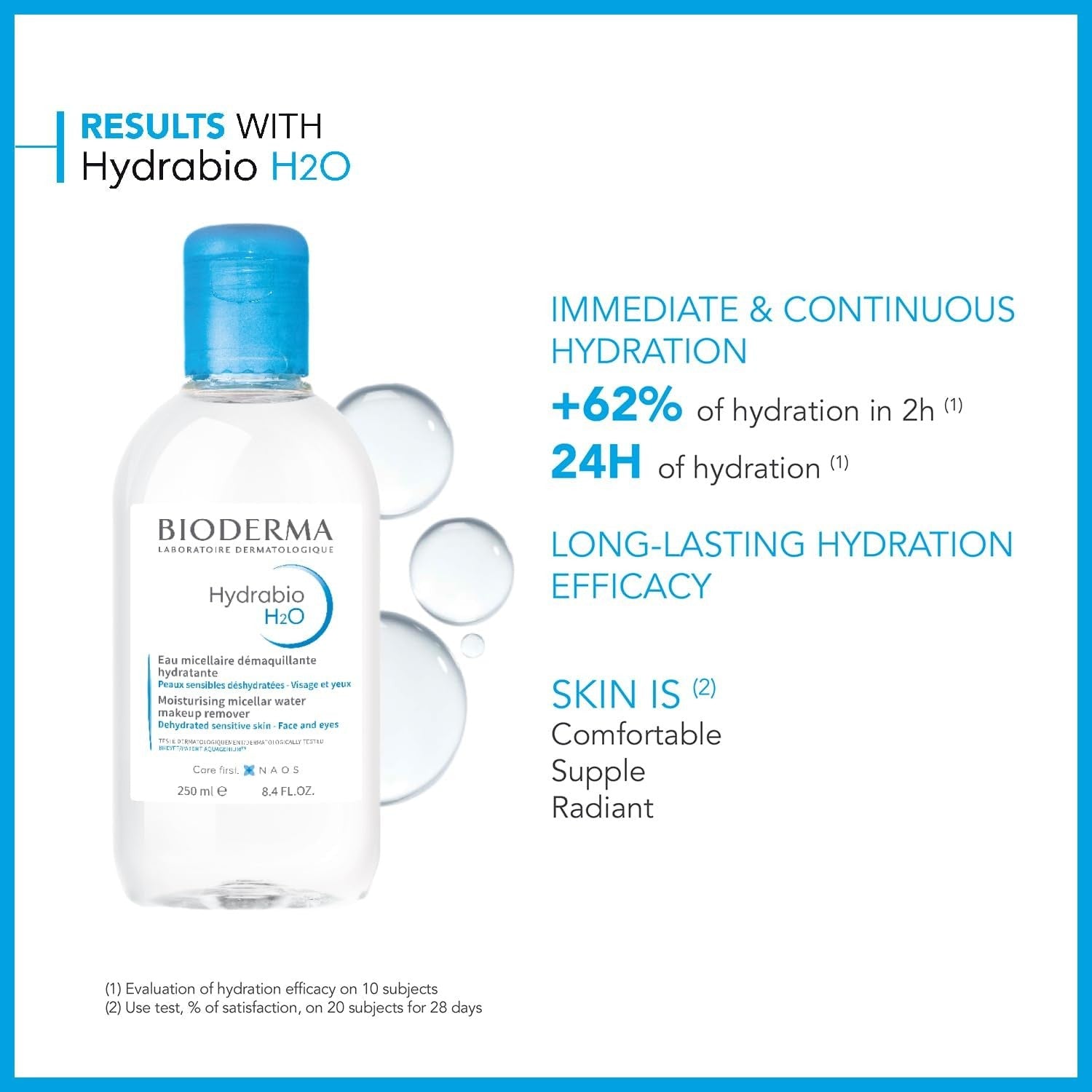 Bioderma Hydrabio H2O Makeup Remover With Micellar Water - 500ml - New Moon Beauty