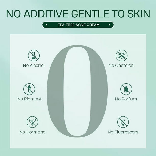 BEUKING Tea Tree Oil Acne Face Cream - Soothing and Nourishing Non-Greasy Moisturizer for Oily, Acne-Prone Skin, Balances and Hydrates with Botanical Ingredients