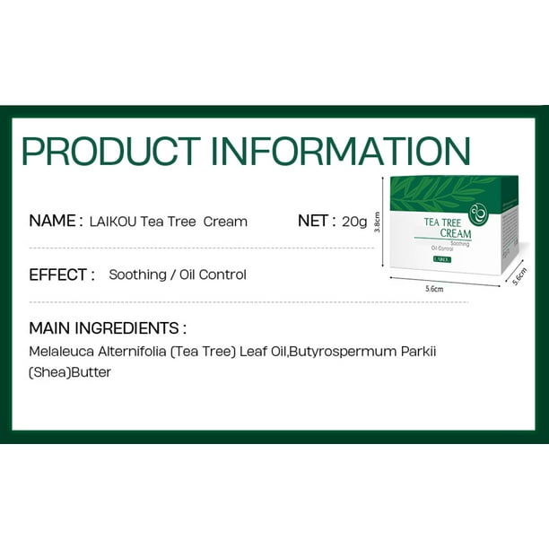 BEUKING Tea Tree Oil Acne Face Cream - Soothing and Nourishing Non-Greasy Moisturizer for Oily, Acne-Prone Skin, Balances and Hydrates with Botanical Ingredients