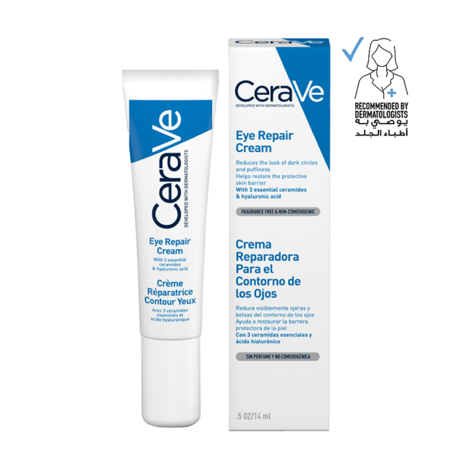 Cerave Eye Repair Cream with Hyaluronic Acid for Dark Circles and Puffiness - 14 ml