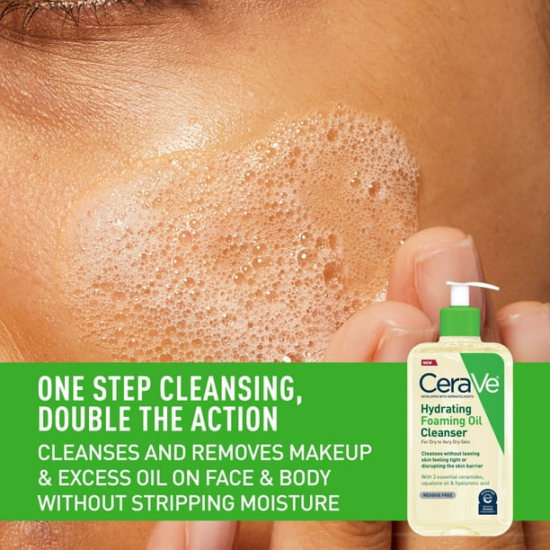 CeraVe Hydrating Foaming Oil Cleanser - Daily Face Wash for Dry to Very Dry Skin