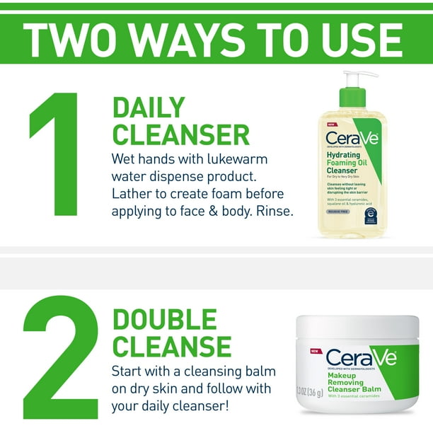 CeraVe Hydrating Foaming Oil Cleanser - Daily Face Wash for Dry to Very Dry Skin