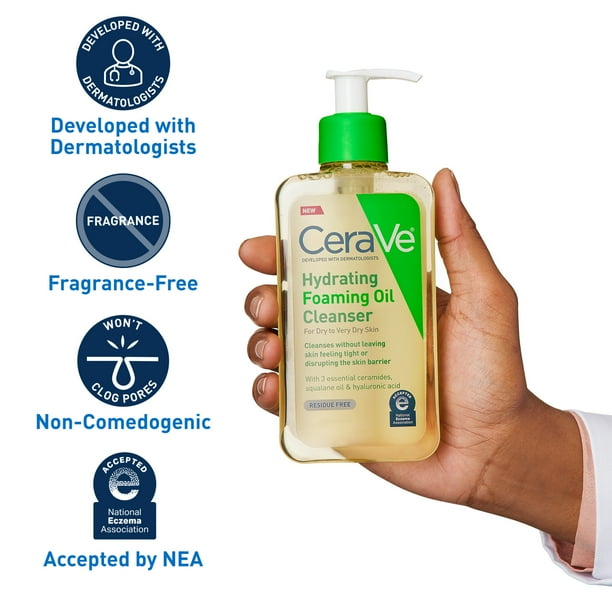 CeraVe Hydrating Foaming Oil Cleanser - Daily Face Wash for Dry to Very Dry Skin