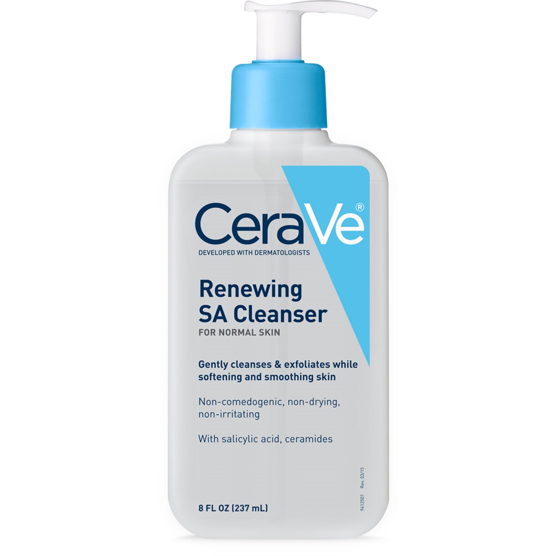 CeraVe Renewing SA Cleanser - 8 fl oz Salicylic Acid Foaming Gel Face Wash for a Smooth Complexion