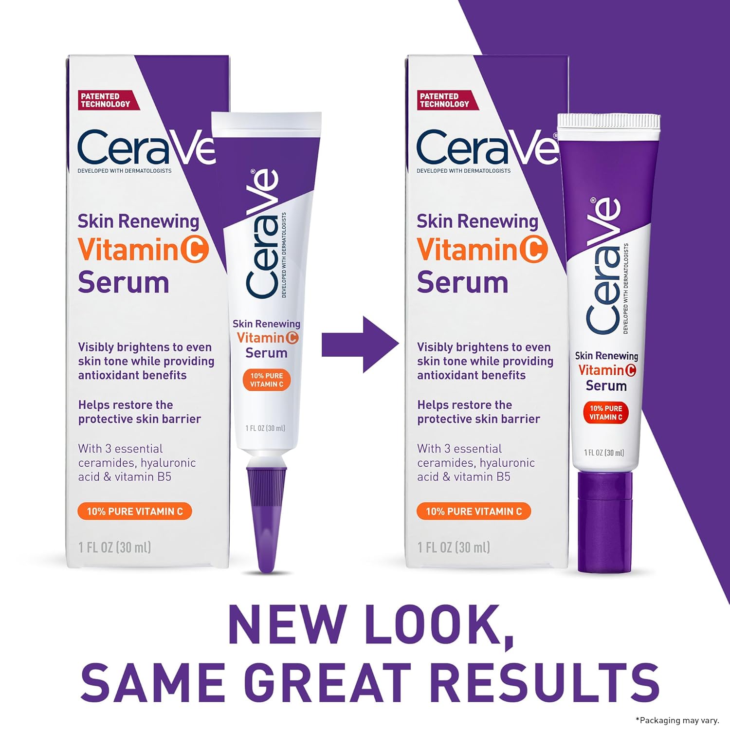 CeraVe Vitamin C Face Serum with Hyaluronic Acid – 10% Pure Vitamin C Skin Brightening Formula, Fragrance-Free, 1 Fl. Oz
