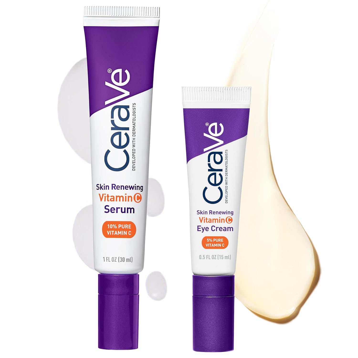 CeraVe Vitamin C Face Serum with Hyaluronic Acid – 10% Pure Vitamin C Skin Brightening Formula, Fragrance-Free, 1 Fl. Oz