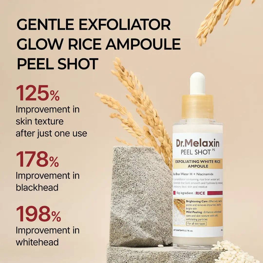 أمبولات دكتور ميلاكسين بيل شوت جلو المصنوعة من الأرز الأبيض - 80 مل