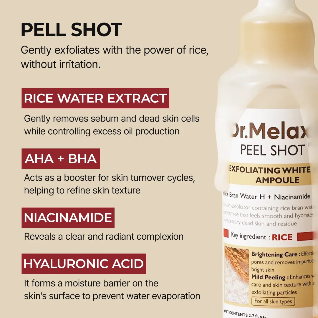 Dr.Melaxin Peel Shot Glow White Rice Ampoule - 80ml