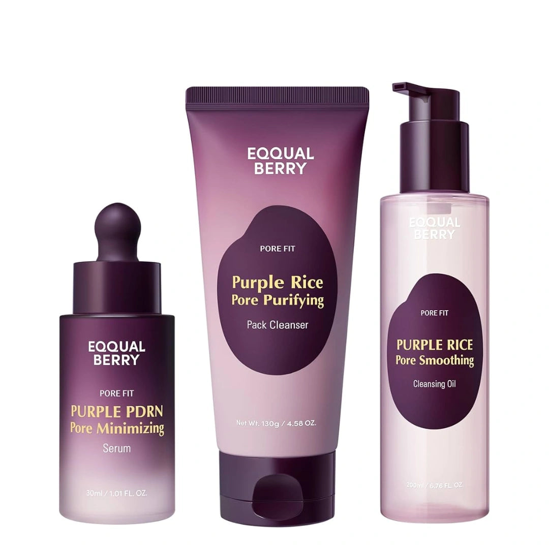 Eqqualberry Purple Rice Pore Care Set – 3pcs - New Moon Beauty