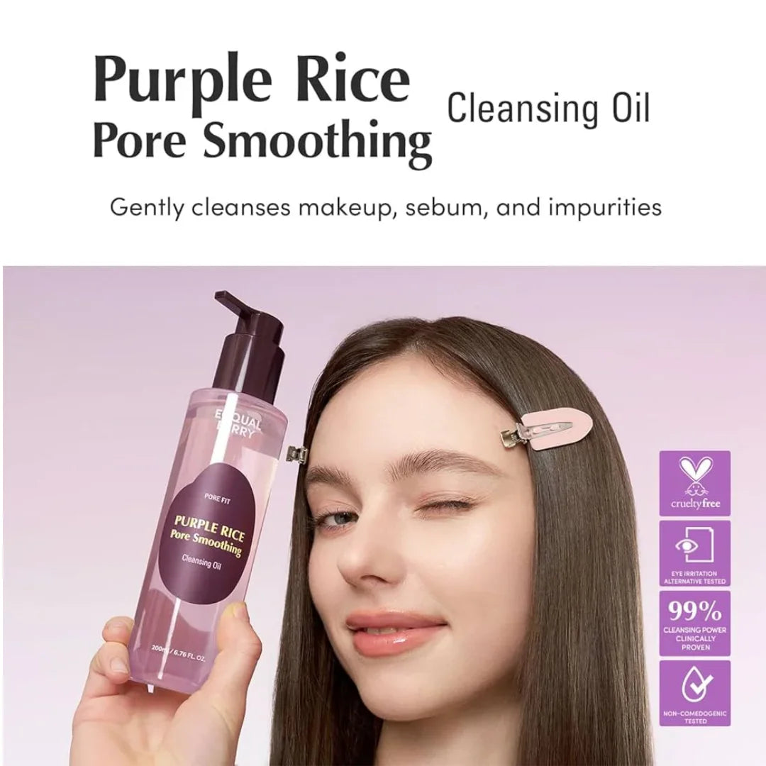 Eqqualberry Purple Rice Pore Smoothing Cleansing Oil - 200ml - New Moon Beauty