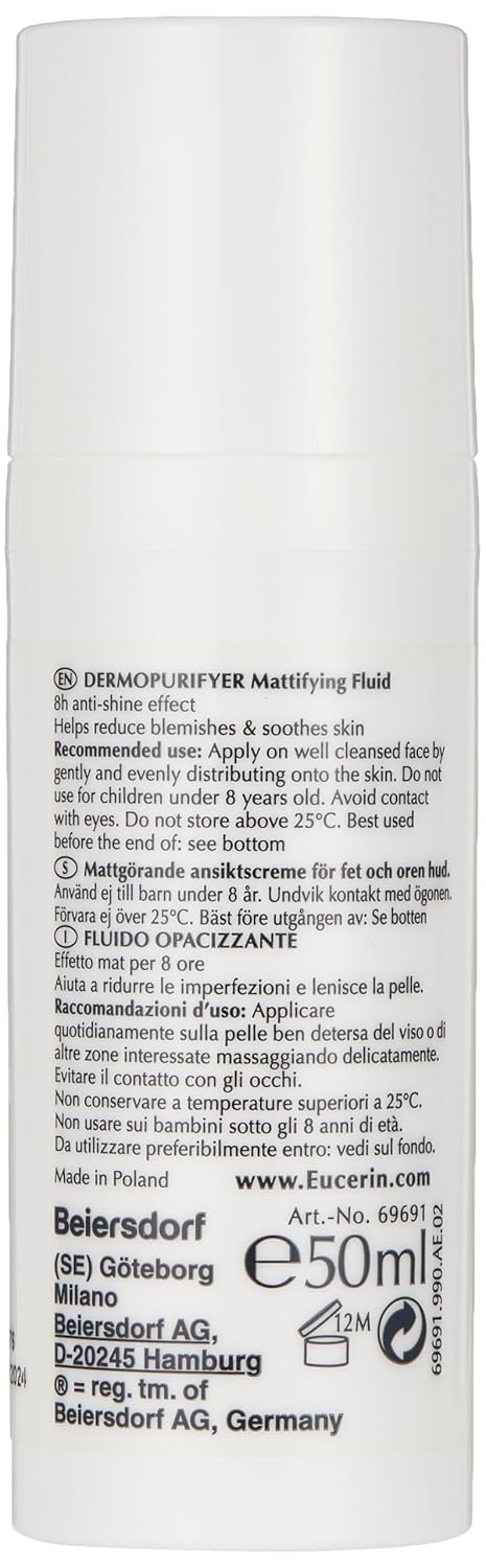 Eucerin DermoPurifyer Oil Control Mattifying Fluid for the Face with Salicylic Acid