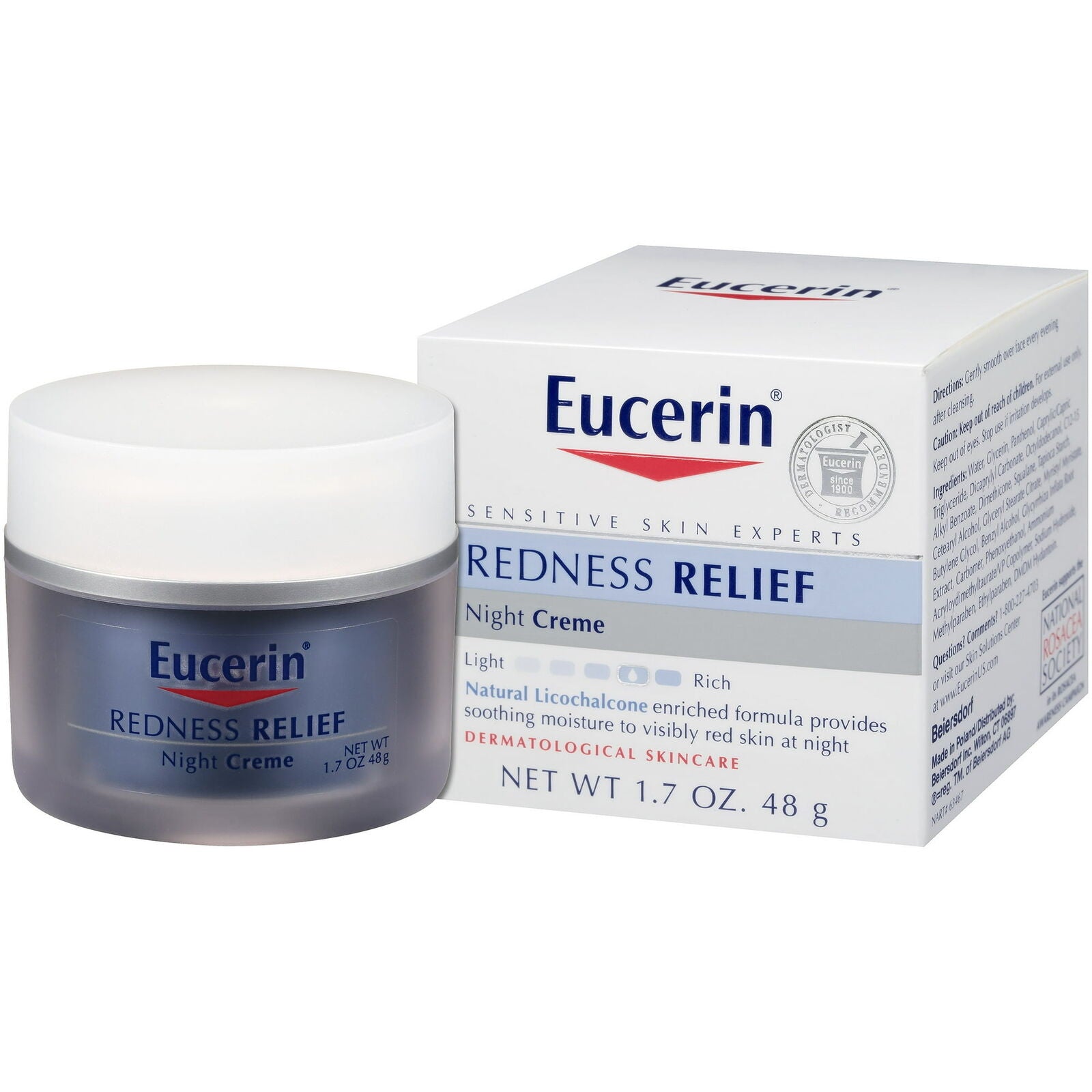 Eucerin Soothing Night Cream for Redness Relief, 1.7 oz