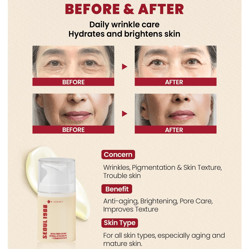 K Secret Seoul 1988 Cream Retinal Liposome 1% + Fermented Rice - 50 Ml