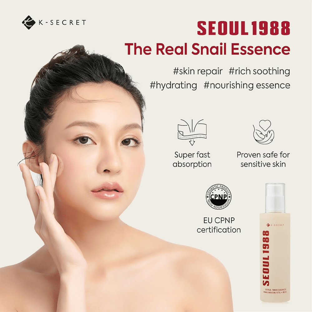 K Secret Seoul 1988 Essence with 97% Snail Mucin and Rice - 100 ml