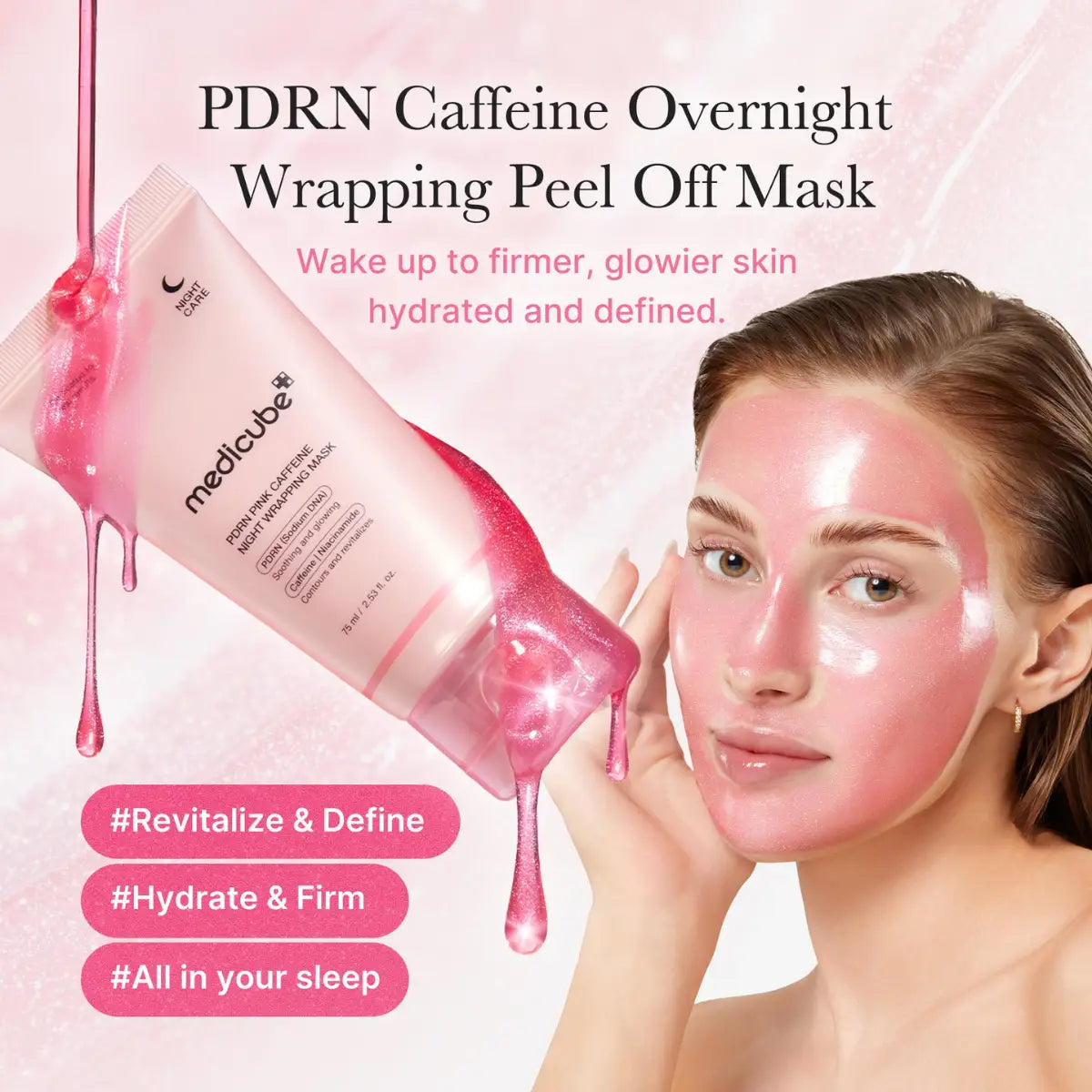 Medicube PDRN Pink Caffeine Night Wrapping Mask - 75ml - New Moon Beauty