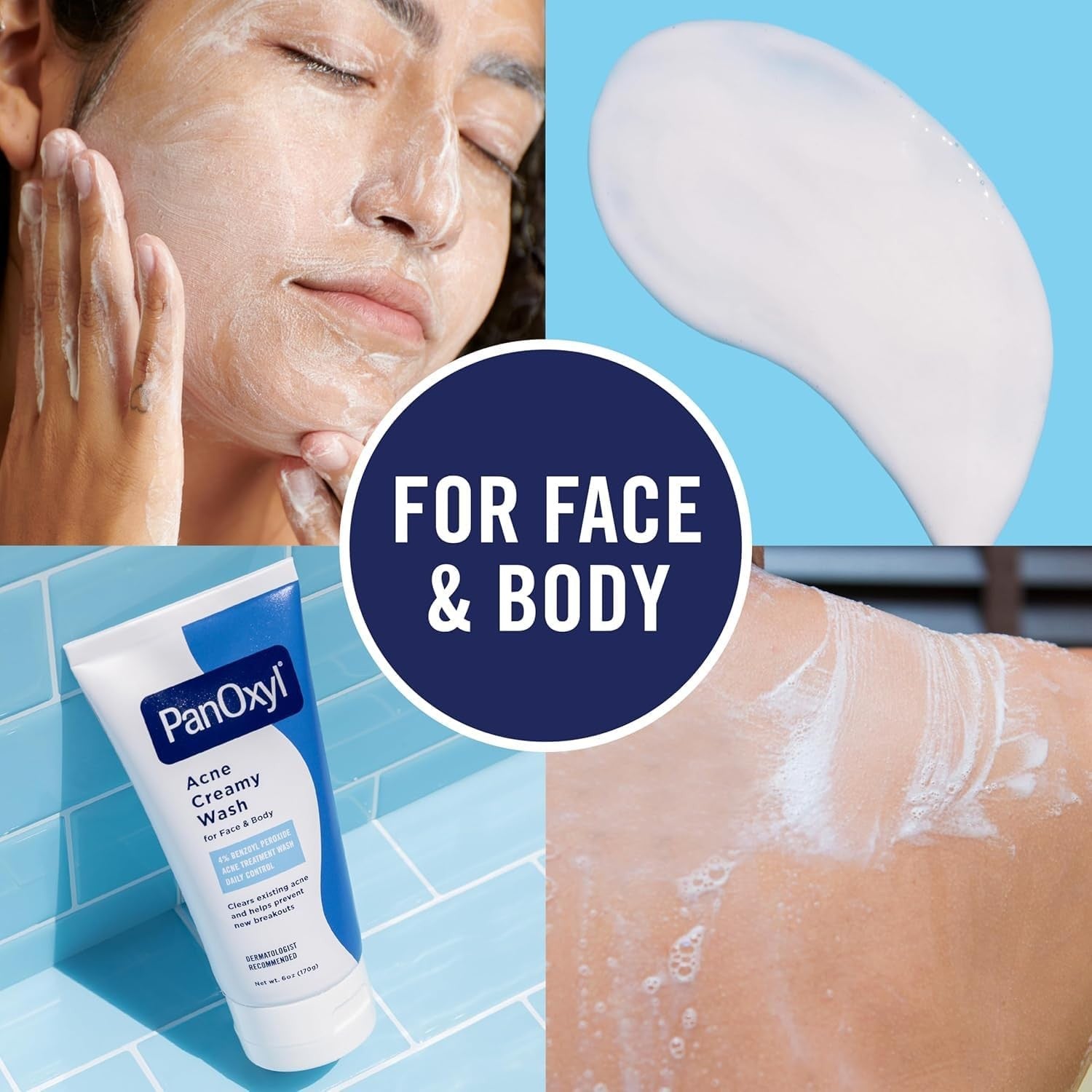 PanOxyl Daily Control Creamy Acne Wash with 4% Benzoyl Peroxide - 170g