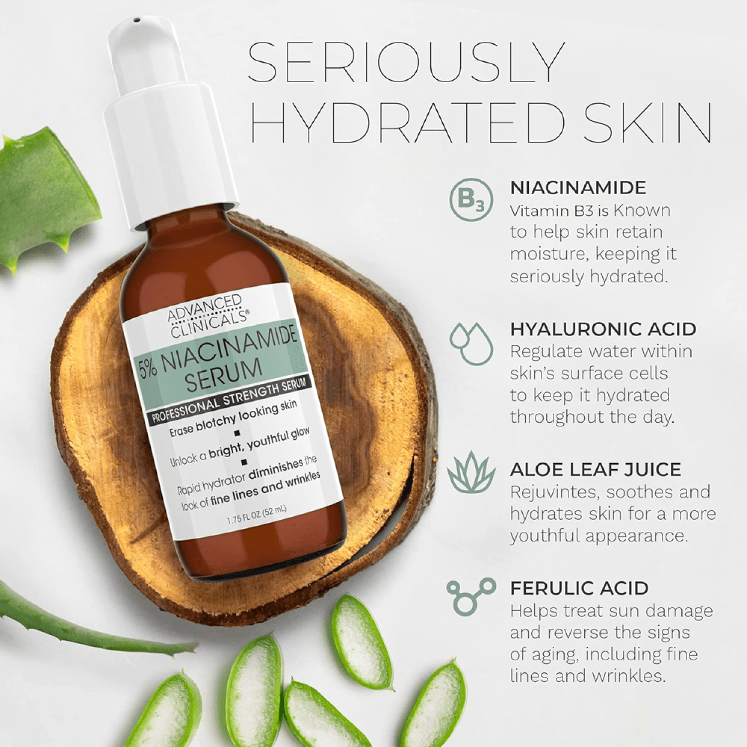 Professional Strength 5% Niacinamide Serum by Advanced Clinicals - 52ml