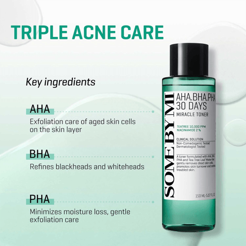 Some By Mi 30 Days Miracle Toner with AHA, BHA, and PHA - 150ml