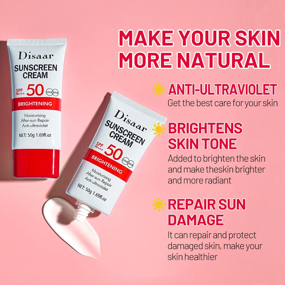 SPF50 Face Body Sunscreen Cream Long Lasting Waterproof UV Protector Sunblock Moisturizing Brightening Skin Protective Cream 50g - AliExpress 66