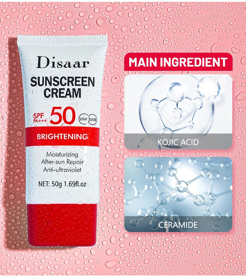 SPF50 Face Body Sunscreen Cream Long Lasting Waterproof UV Protector Sunblock Moisturizing Brightening Skin Protective Cream 50g - AliExpress 66