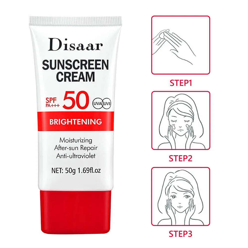 SPF50 Face Body Sunscreen Cream Long Lasting Waterproof UV Protector Sunblock Moisturizing Brightening Skin Protective Cream 50g - AliExpress 66